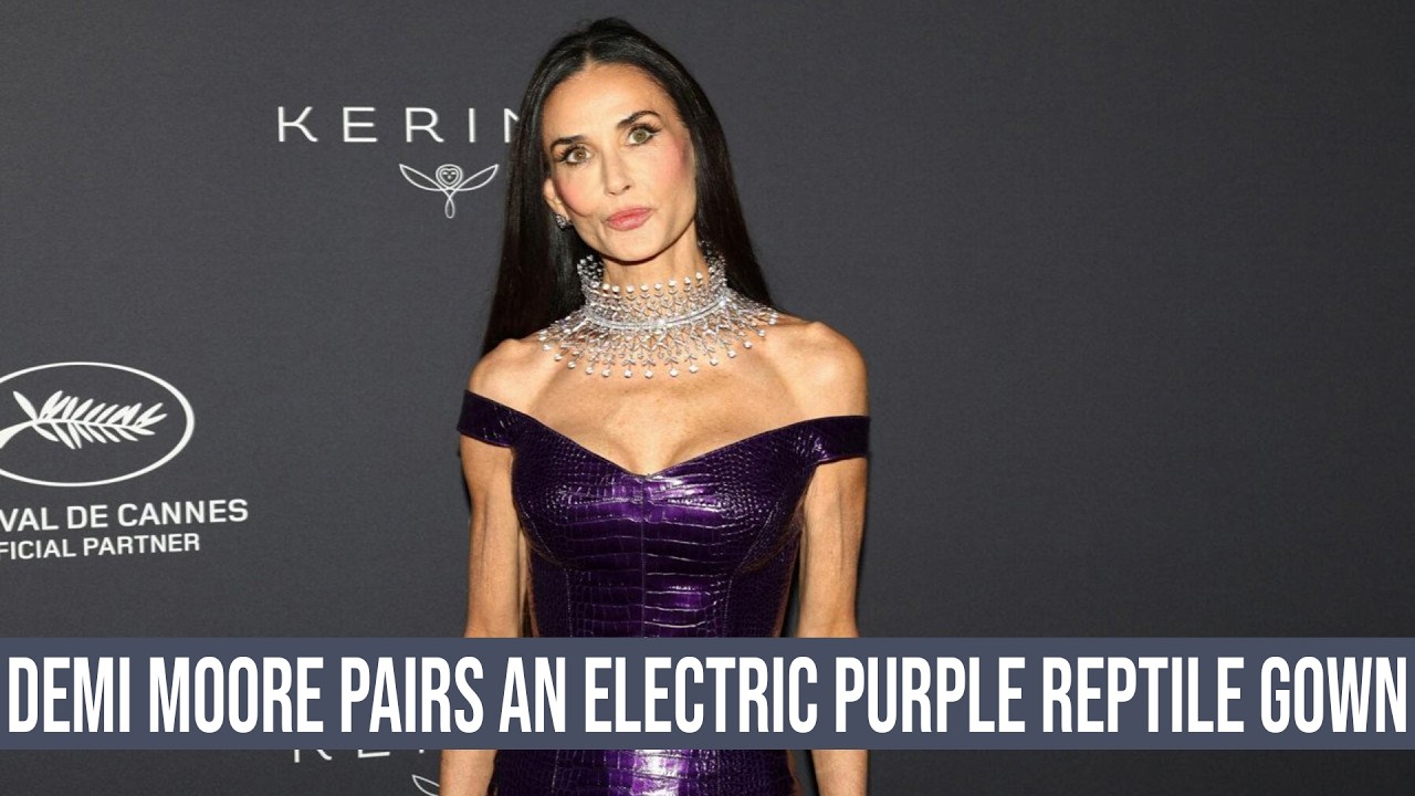 demi moore purple dress Demi Moore Ditched the Menswear for a Princess Gown