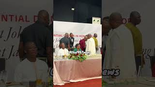 Rev Obofour Meets Mahama At Presidential Dinner