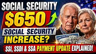 $650 Social Security Increase? SSI, SSDI & SSA Payment Update Explained (2026 Latest News!)