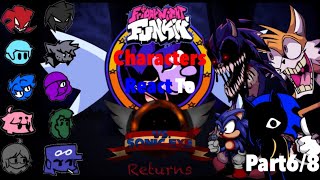 Friday Night Funkin MOD characters React To Sonic.exe (E̸̴X̴̷E̴M҈̸E̶R̷G҉̶E҈̵ & other songs) Part6/8