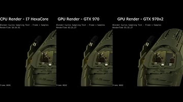 Blender CPU vs GPU vs GPUx2 with Info