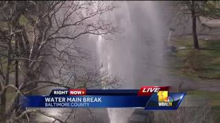 Video: Water main break shoots water into air