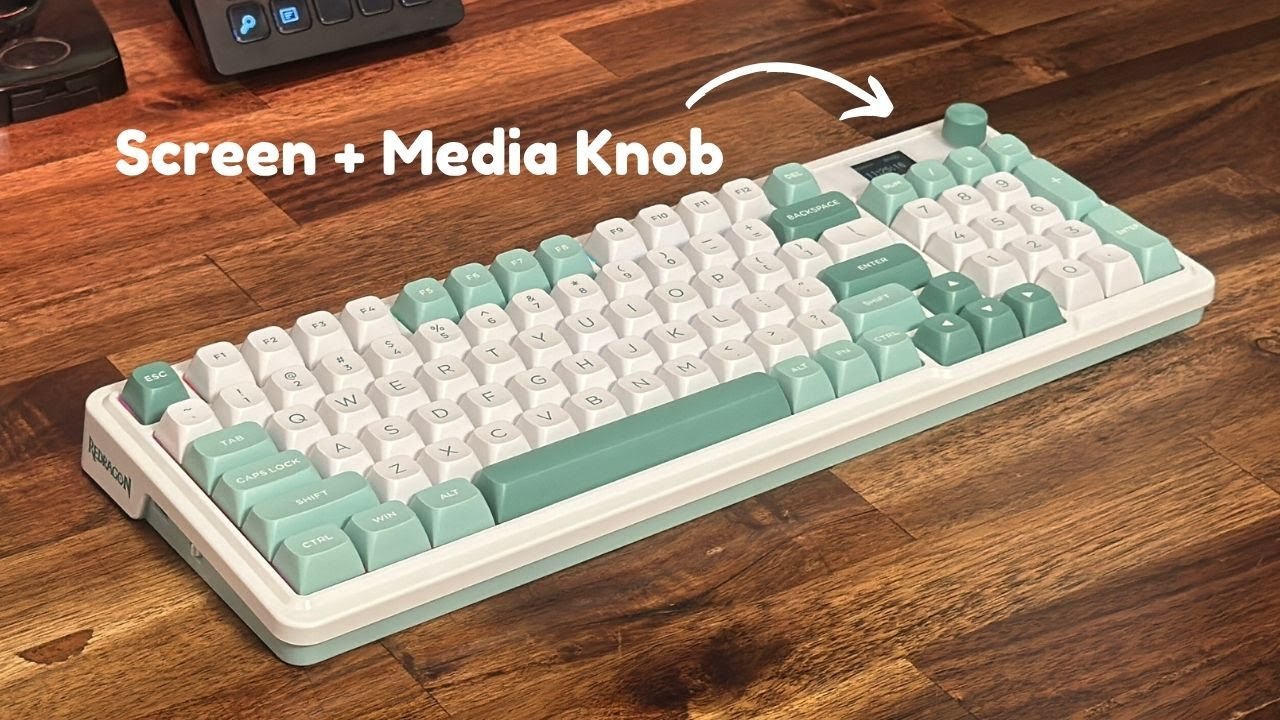 Creamy Full Size Budget Mechanical Keyboard With Merdia Knob and Screen..  