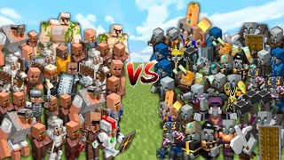ALL VILLAGERS vs ALL PILLAGERS in Minecraft Mob Battle
