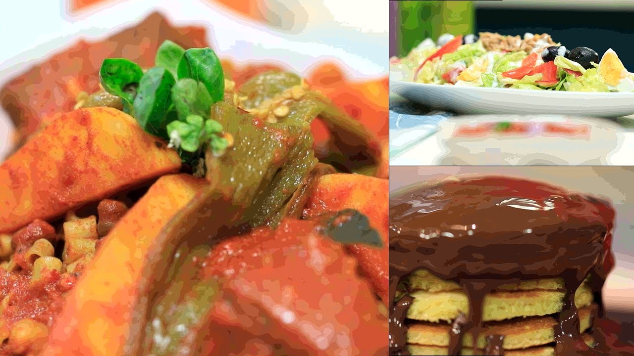 Pâte tunisienne à la sauce, Salade de laitue et tomates, Pancakes - Koujinetna Hakka Ramadan EP 07