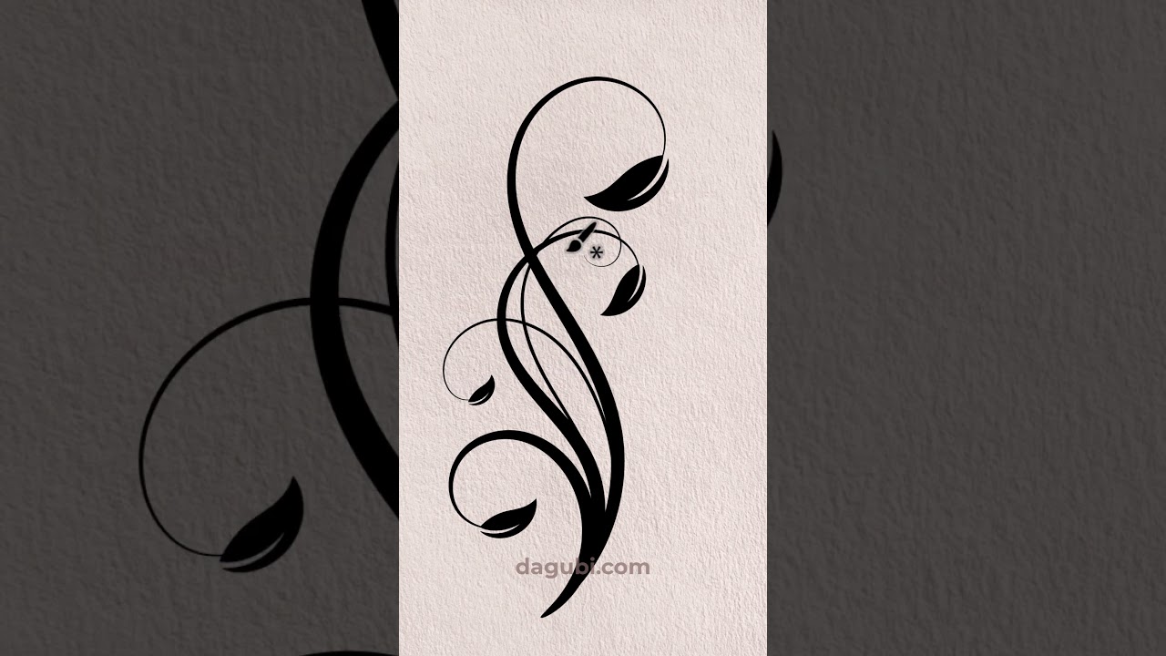 How I draw Vector Vintage Ornamental Design Elements with Brushes - 05 