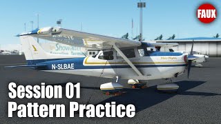 Pattern work with Pilot2ATC in MSFS | Session 1 | WB-Sim C172 Skyhawk | MSFS | VR