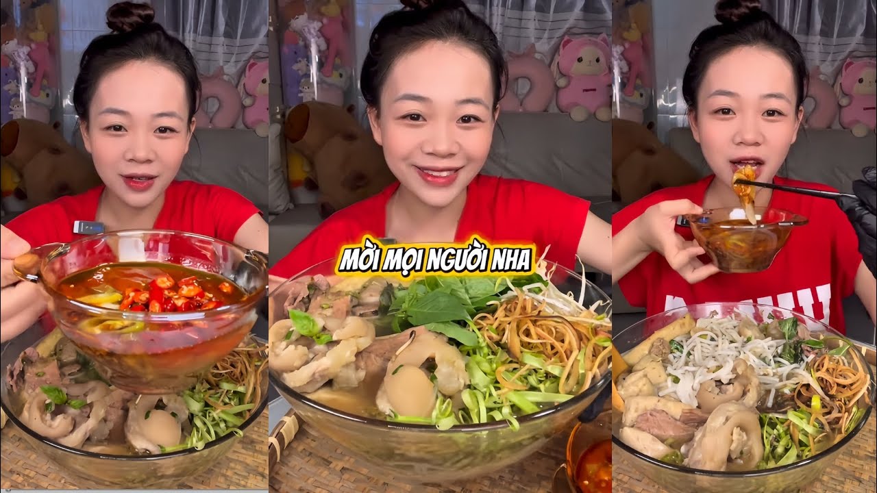 Mukbang tô bún bò siêu to mọi người ơi #nhianit 