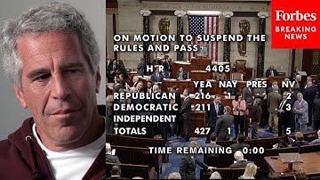 BREAKING NEWS: Bill To Release Epstein Files Passes House With Near Unanimous Vote