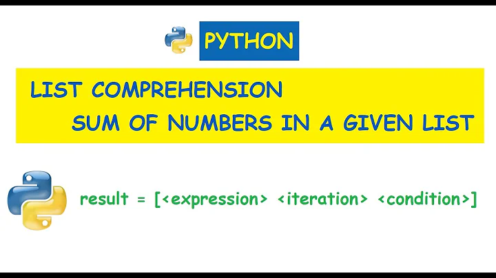 Python : Sum of numbers in a list using List Comprehension