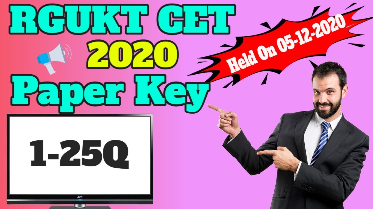 RGUKT CET - 2020 Key and Solutions | Paper Key 1-25Q