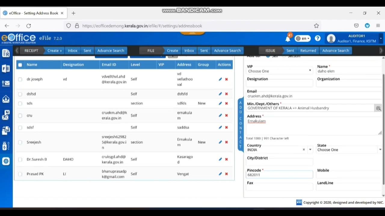 How to add contacts in Adress book of E Office YouTube