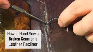 This video shows how to fix a broken seam made on leather upholstered
piece of furniture. repair the we will use curved needle and some
upholster...