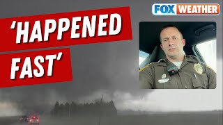 Tornado Nearly Flips Iowa State Patrol Trooper