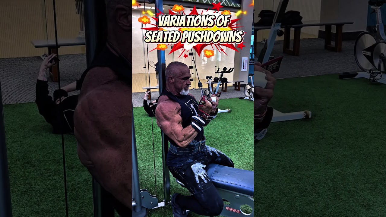 VARIATIONS OF SEATED PUSH DOWNS FOR TRICEPS #triceps #workout #motivation #muscle #workouttips