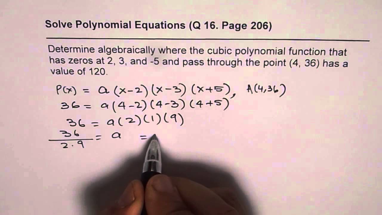 How To Find The Zeros Of A Cubic Function 1 But I Don t Know How To Solve It Without A 