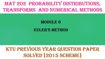 KTU S4 MATHS |MODULE 6 |PREVIOUS YEAR QUESTION PAPER SOLUTIONS| PART 3