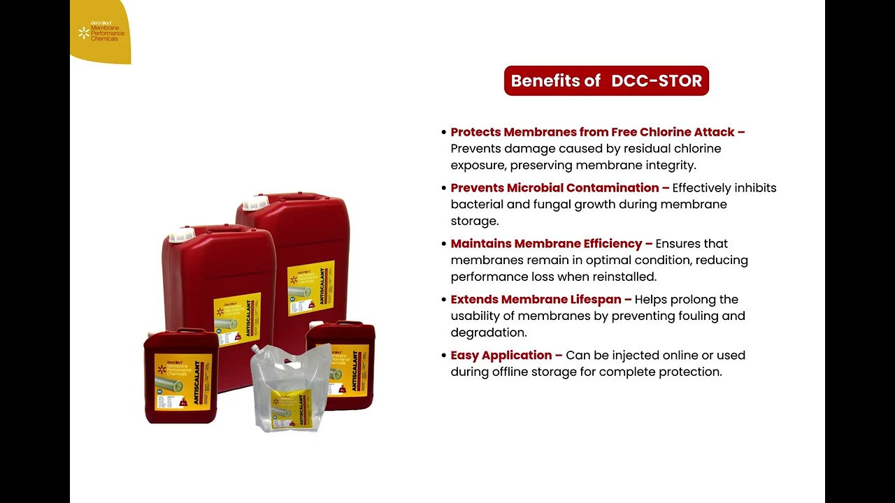 DCC-STOR – Protect Your Membranes from Hardness Scale, Organic Fouling & Chlorine Damage