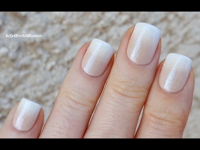 Holographic Ombre French Manicure On Short Nails - Youtube