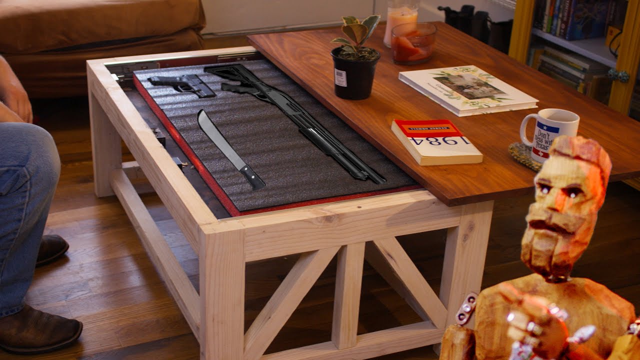 DIY Gun Concealment Coffee Table StepbyStep with Cut list YouTube