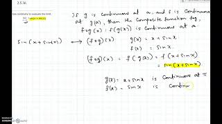 Practice Exam 1 - Calc 1 - 2.5.36 (finding limit at a point for a composite function)