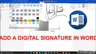 how to add a digital signature in microsoft word