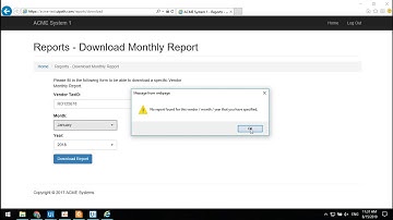 Walkthrough – Generate Yearly Report for Vendor