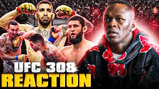 Thumbnail for Israel Adesanya Reacts To Ilia and Khamzat's INSANE Finishes at UFC 308