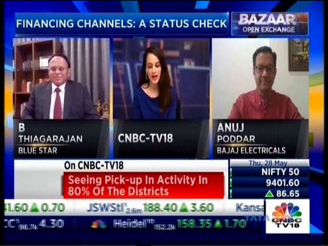 B Thiagarajan, MD, Blue Star, Interview - CNBC TV18, Market Outlook- AC- Summers