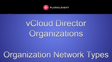vCloud Director Organizations - Organization Network Types
