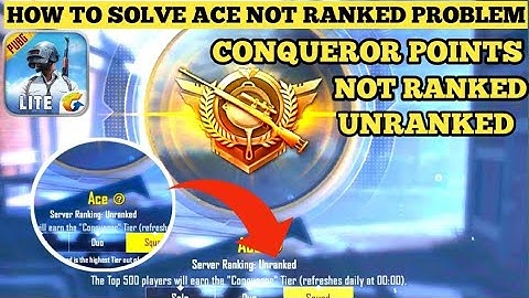 ACE UNRANKED PROBLEM SOLVE KAISE KARE PUBG LITE | WARNER 2.O
