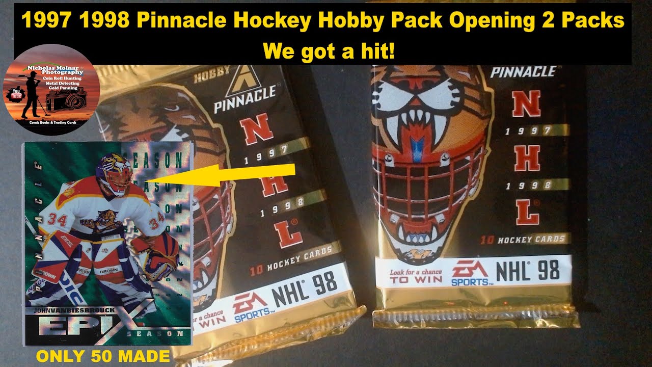 1997 1998 Pinnacle Hockey Hobby Pack Opening 2 Packs We got a hit