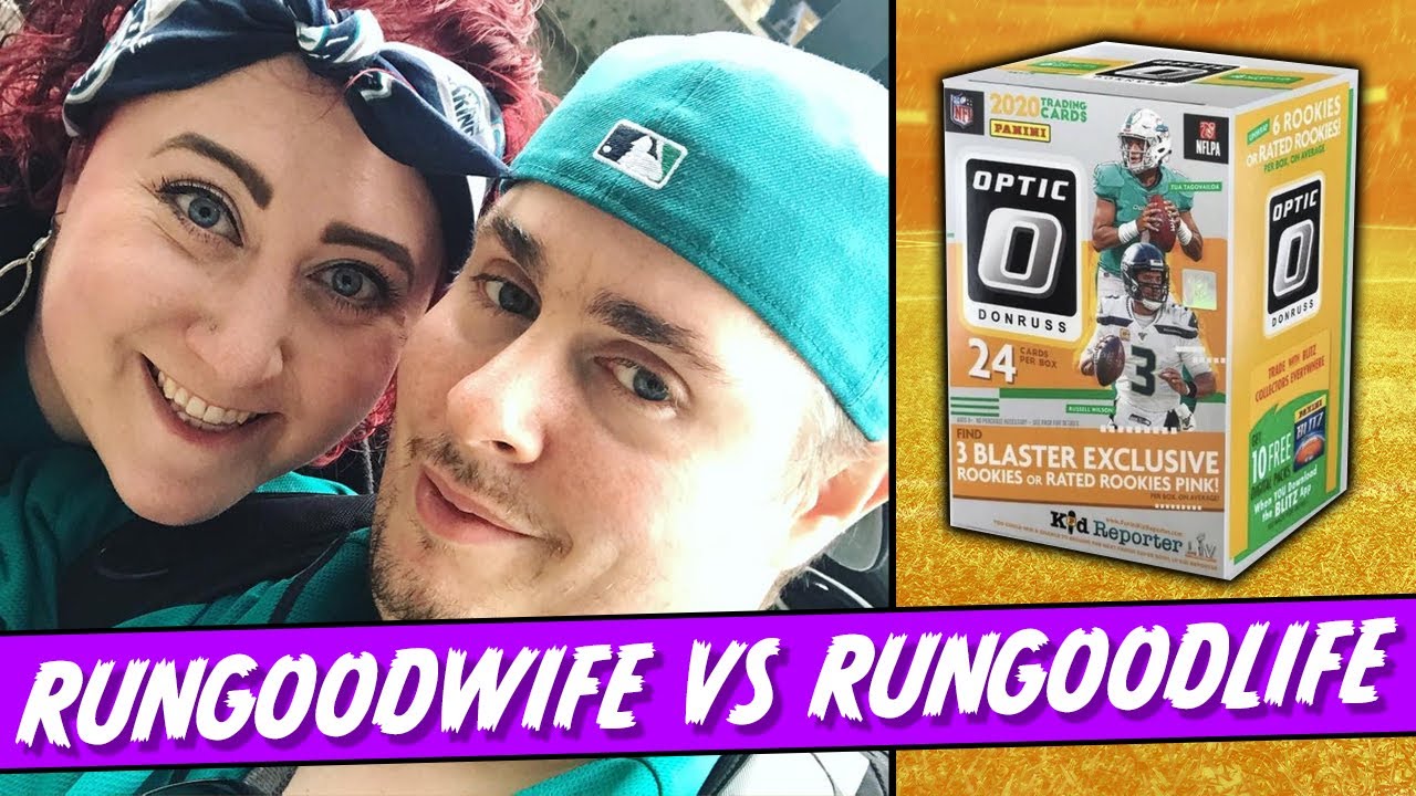 SHE'S BACK!!! - RungoodWife vs RunGoodLife -  2020 Optic NFL Pack Battle!  HUGE ROOKIE PULLED!