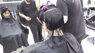 HAIRCUT TRANSFORMATION - LONG TO SHORT BOB CUT WITH LAYERS AND BANGS