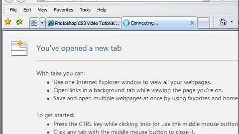 Use Tabs in Internet Explorer 7