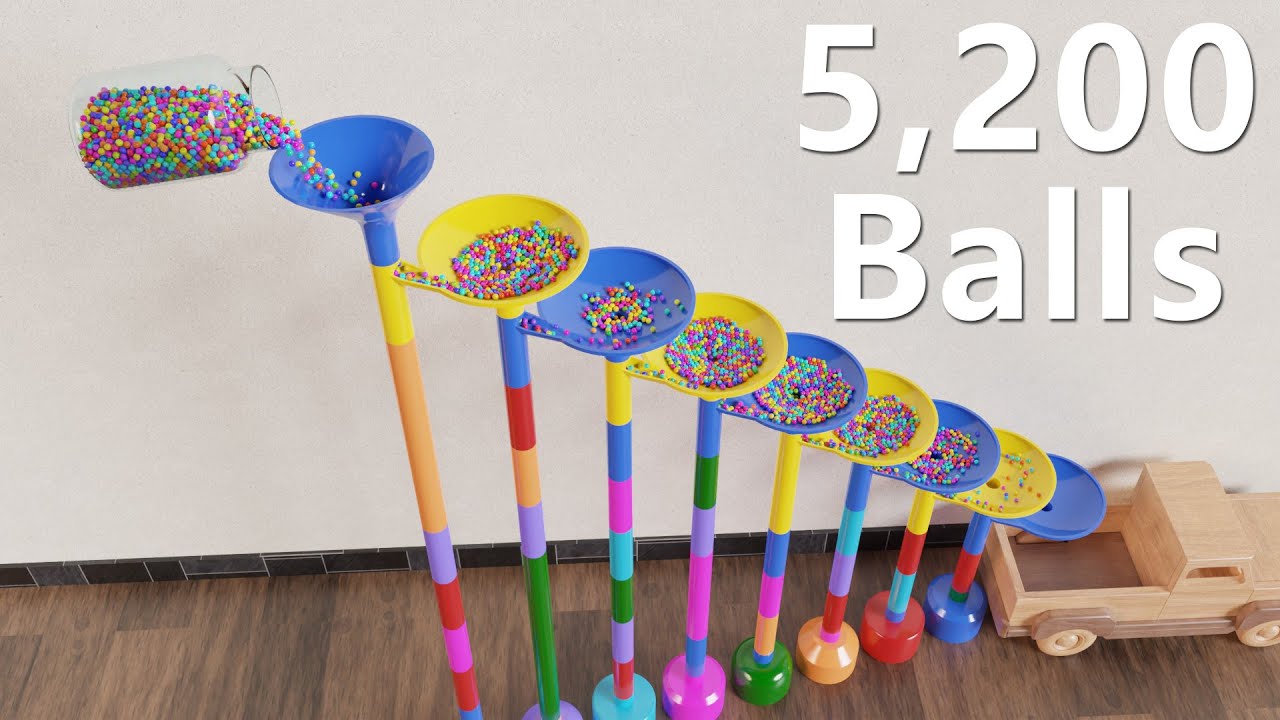 Marble Run Animation colorful and small marbles rolling YouTube