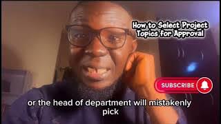 How to Select Project or Thesis Topics 