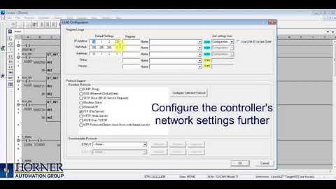 Connecting To A Horner  Controller - Ethernet connection