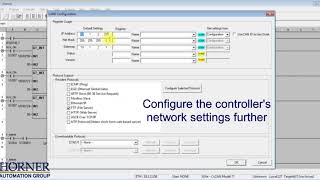 Connecting To A Horner  Controller - Ethernet connection