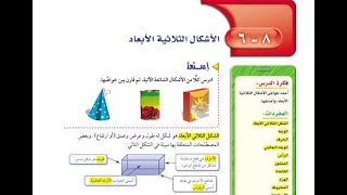 درس الأشكال الثلاثية الأبعاد الصف الأول متوسط الفصل الدراسي الثاني.