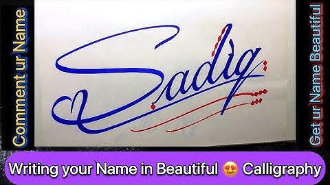 Sadiq Name Signature Calligraphy | How to Draw |  #mybloopers #asmr #shorts #tiktok #sadiq