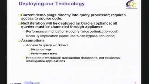 CERIAS Security: Database Assurance: Anomaly Detection for Relational Databases 4/5