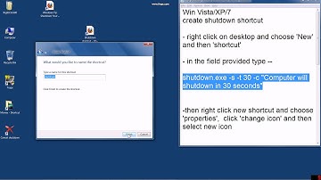 Create shutdown shortcut for Windows xpvista7