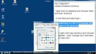 Create shutdown shortcut for Windows xpvista7