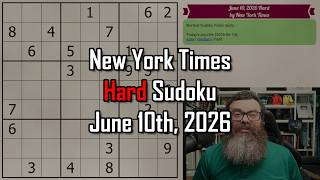 NYT Hard Sudoku Walkthrough | June 10, 2026 screenshot 1