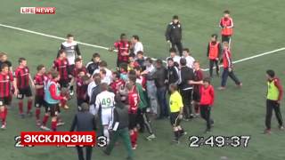 Referee hits a player russian league match HD