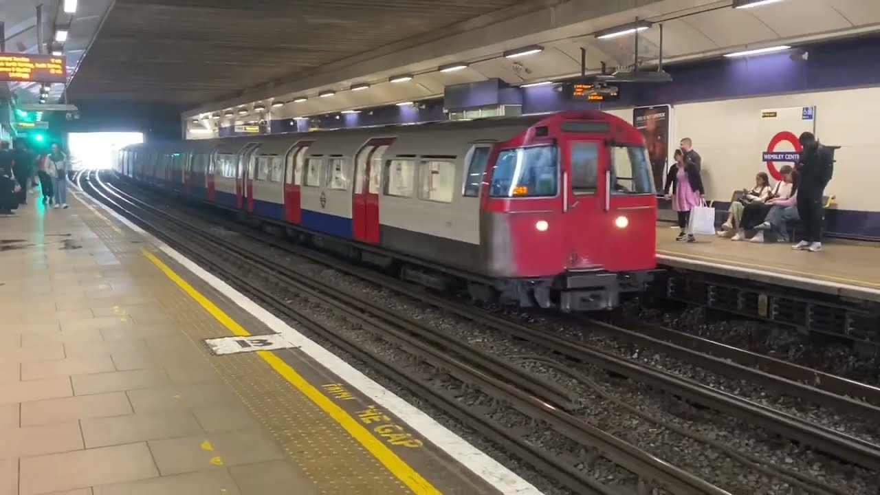 Bakerloo Line Train arriving and departing Wembley Central