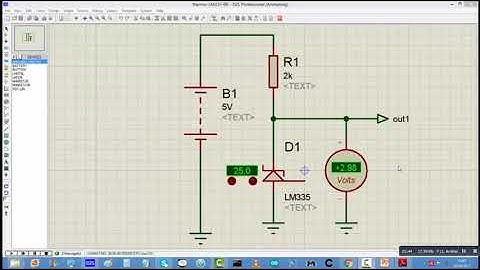 fonctionnement d’un thermomètre numérique à base du capteur de température LM335, sous   Proteus.