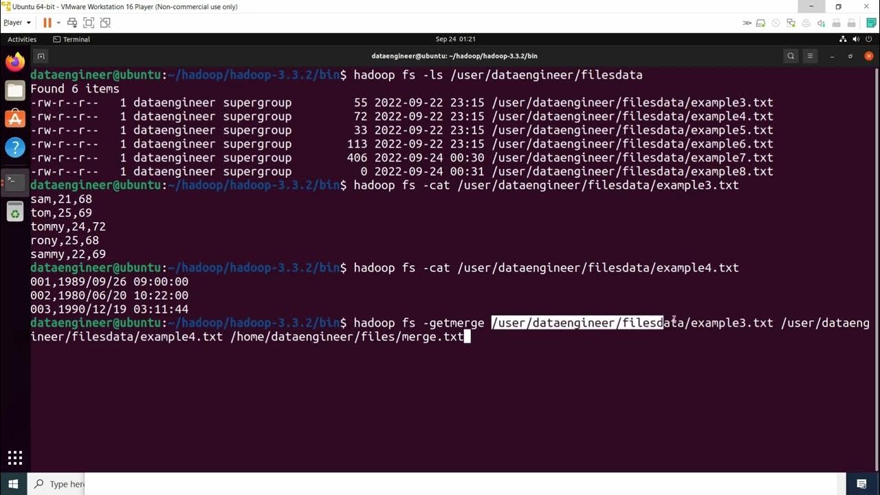  hands on filesystem shell command to merge files getmerge www