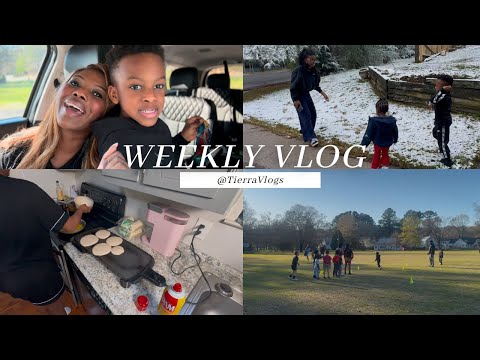 Weekly VLOG: WE GOT A SNOW DAY + COOPER STARTS FOOTBALL + TRYING A NEW LASH SET